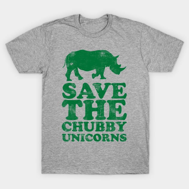 Green Save The Chubby Unicorns T-Shirt by meowstudio